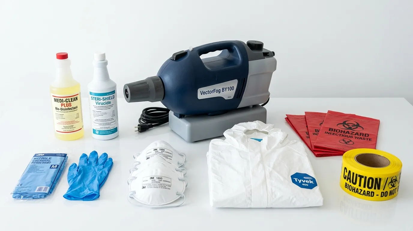 Professional biohazard remediation crew working in Westminster